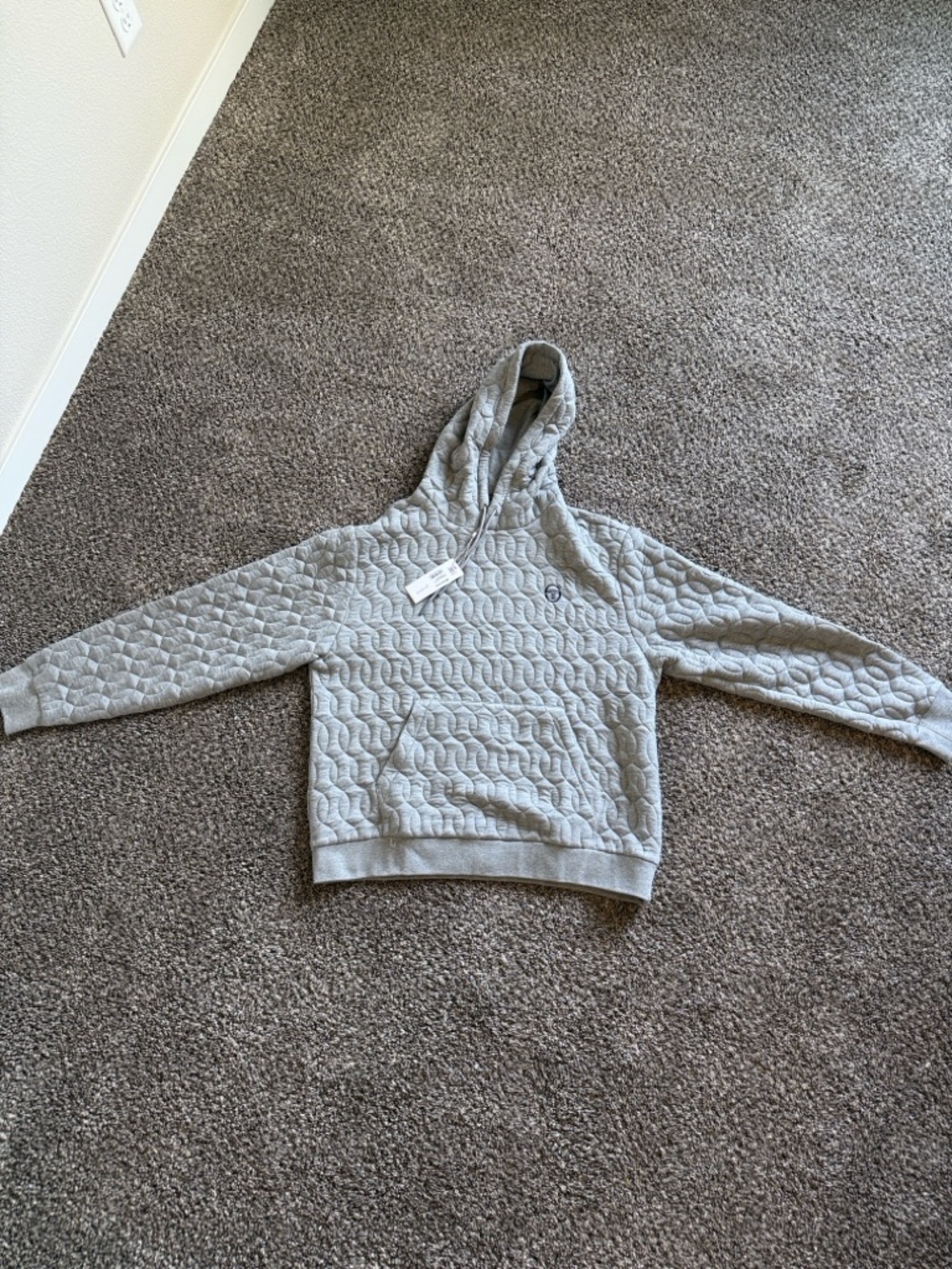 Sergio Tacchini Quilted Crewneck Hoodie - Light Gray